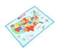 AUTSUPPL 1 Sheet Usa Map for Wear Resistant Learning Poster for Preschool Education Lightweight and Compact for Classroom and Home Decor Engaging Geography Resource