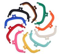 AUTSUPPL 10 Pcs Curved Plastic Purse Handles Multi-Color Coin Purse Clasps Sturdy Handbag Closure for Bag Making DIY Craft Projects