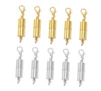 AUTSUPPL 10 Pcs Necklace Clasps Bracelet Extension Chains for Jewelry Making Easy-use Jewelry Clasps with Strong Holding Strength Lightweight Gold and Silver Finish
