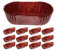 AUTSUPPL 1000Pcs Oval Paper Baking Cups Mini Loaf Pans, Moisture-Resistant Greaseproof Liners for Cupcakes, Bread, and Meat, for Events and Bakeries (Brown)