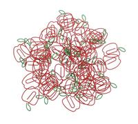 AUTSUPPL 100pcs Apple Shaped Paper Clips Cute Metal Bookmarks for Office and Journaling Portable Clips for Documents Notes Cards Organization Creative Fun Design