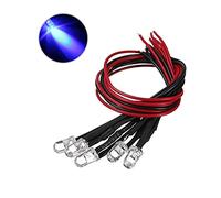 AUTSUPPL 10pcs 12v 5mm Blue Pre Wired Led Bulbs for Rc Cars and Toys, Sturdy Indicator Light Beads Pre Led Technology, Suitable for Model Vehicles and Hobby Electronics
