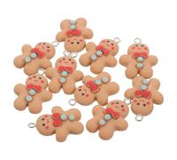 AUTSUPPL 10pcs Gingerbread Jewelry Charms Resin Craft Charms DIY Jewelry Making Findings Plastic Pendants for Christmas Decoration