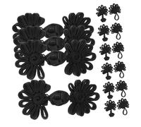 AUTSUPPL 10pcs Handmade Chinese Knot Buttons for Sewing Decorative Clothes Fastener Sturdy Toggle Closures for Coats Cardigans Scarves Cheongsam Traditional Black Style