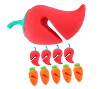 AUTSUPPL 10Pcs Silicone Pot Lid Lifters Carrot Chili Boil Stoppers Kitchen Spill Guards for Pots Prevent Overflows Cute Heat-Resistant Cooking Accessories