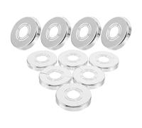 AUTSUPPL 10pcs Silver Split Flange Pipe Cover for Shower and Radiator Tail Pipe Abs Material with Quick Removal Feature Suitable for Bathroom and Household Use