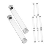 AUTSUPPL 10pcs Transparent Plastic Tweezers Storage Box Cylindrical Organizer Tube with Cap Portable Eyelash Tool Holder for Women Manicure Travel Case