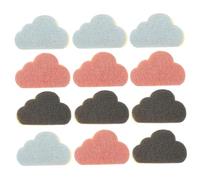 AUTSUPPL 12pcs Cloud Shape Dual-Color Dish Sponges for Kitchen Cleaning Lightweight Creative Scrubbers for Dishes Cups Bowls Blue Black Red Each