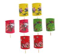 AUTSUPPL 12pcs Folding Paper Lantern Ornaments Portable Scene Decorative Lanterns for Paper Material Bright Colorful Floral Design for Festival Party Home Decor
