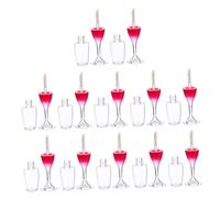 AUTSUPPL 12pcs Mini Wine Glass Shaped Lip Gloss Tubes Plastic Refillable Containers with Stoppers Portable Cosmetic Bottles for Travel and Makeup Storage