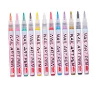 AUTSUPPL 12pcs Nail Art Pens Nail Polish Pens Fine Tip Graffiti Markers Quick-drying Diy for Home and Salon