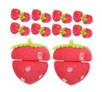 AUTSUPPL 18pcs Rollers for Overnight Use Soft Sponge Strawberry Curlers Portable Sleep Hair Curlers for Damage Natural Curls Lightweight Travel Friendly Styling Tools for Women
