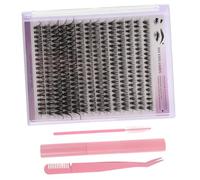 AUTSUPPL 1sets Eyelash Extensions Kit Individual Lash Clusters with Curved Tweezers Eyelash Glue Remover Combs and Brush for Easy Application Realistic Synthetic Fibers for Custom Eye