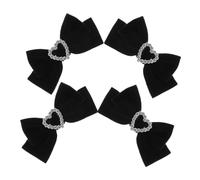 AUTSUPPL 2 Pairs Velvet Red Large Bow Hair Clips Black Hair Accessories for Little Decorative Clips for Wedding Birthday Party