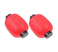 AUTSUPPL 2 pcs Japanese Foldable Lanterns with Lights Red Decorative Hanging Paper Lanterns for Outdoor Parties Festivals and Home Decor Portable and Easy to Store