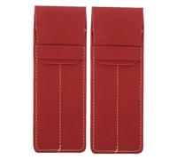 AUTSUPPL 2 Pcs Pu Leather Pen Sleeve Organizer for Nurses and Doctors, Burgundy Vintage Pocket Protectors with Scratch-Resistant Surface, Portable Pen Storage Pouch for Daily Use