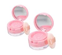 AUTSUPPL 2 Sets Travel-friendly Loose Powder Holder with Mirror 3g 5g Puff Mini Makeup Case for Women Empty Cosmetic Powder Box for On-the-go Beauty