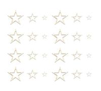 AUTSUPPL 200pcs Wooden DIY Craft Pieces Mixed Sizes Hollow Five-Pointed Star Cutouts 1cm 2cm 3cm Natural Wood Ornaments for Christmas Mantlepiece and Scrapbook Decoration
