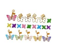 AUTSUPPL 20pcs Dreadlock Butterfly Pendant Hair Jewelry for Braids Metal Cuffs Braid Hair Beads African Jewelry Fashion Charm Rings