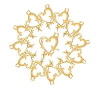 AUTSUPPL 20Pcs Heart Open Bezels for Jewelry Crafting Metal Frame Pendants UV Adhesive Edge for DIY Jewelry Making Durable and Versatile Charms