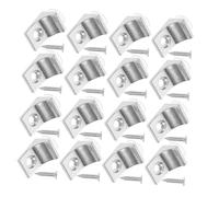 AUTSUPPL 20pcs Metal Glass Shelf Bracket Clips with Screws Wall Mounted Right Angle Support Frame for Furniture and Glass Shelves Stable Fixing Brackets for Home and Office