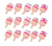 AUTSUPPL 20pcs Miniature Ice Cream Cabochons Polymer Clay Kawaii Food Charms for DIY Hair Clip Accessories Scrapbook Embellishments Cute Dessert Beads for Crafting and Jewelry Making