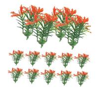 AUTSUPPL 20pcs Miniature Plastic Plant Models Orange-red Doll House Decor Artificial Garden Grass Fakeplants for Miniature House Ornament Micro Landscape Accessories