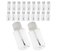 AUTSUPPL 20pcs Refillable Nail Art Brush Bottles 20ml Pet Plastic Nail Polish Containers with Advanced Seal Protection for Treatments and DIY Manicure
