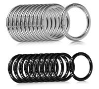 AUTSUPPL 20pcs Zinc Alloy Spring O Snap Clips Keyring Rings with Silver Gunmetal Black Binder Rings for Crafts Keys Purses and Accessories