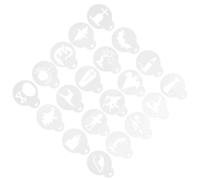 AUTSUPPL 24pcs Halloween Themed Stencils Halloween Stencil Template Pet White Hollow for Cupcake and Hot Chocolate Easy to Use for Beautiful Patterns