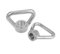 AUTSUPPL 2Pcs 304 Stainless Steel Lifting Eye Nut Threaded Ring Fastener Metric Size Heavy Duty Triangle Lifting Ring Nuts for Rigging and Marine Applications