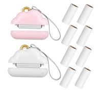 AUTSUPPL 2pcs Adhesive Lint Rollers with Tearable Refills Portable Pet Hair Removal Tools for Clothes Upholstery Car Lightweight Compact Sticky Roller with Protective Cover and Wrist