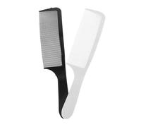 AUTSUPPL 2pcs Barber Flat Comb and Curved Comb Set for Men's Haircut Black and White Detangling and Styling Tools for Hairdressers and Barbers