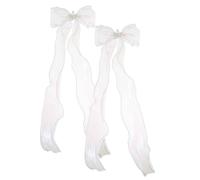AUTSUPPL 2pcs Bow Hair Clips Ribbons and Crown Detail for Girls and Women Adorable Lace Hair Accessories for Various Hairstyles and Occasions