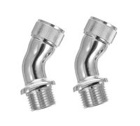 AUTSUPPL 2pcs Brass Shower Elbow Adapter Angle Extender Connector Thread for Home Shower Arm Extension Easy Twist Installation with Gasket