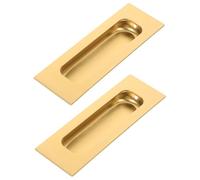 AUTSUPPL 2Pcs Brushed Stainless Steel Recessed Cabinet Handles Rectangular Flush Mount Pocket Door Pulls for Sliding Doors Cupboard Replacement