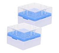 AUTSUPPL 2pcs Cryotube Box Pp Plastic Cryogenic Lab Freezer Box for Vial Storage Case for Laboratory Sample Storage