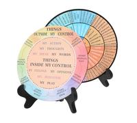 AUTSUPPL 2pcs Emotion Wheel Chart Ornaments Feeling Wheel Stand Decoration for Office Desktop Living Decor