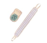 AUTSUPPL 2pcs Exfoliating Back Scrubber Strap and Shower Gloves Set with Dual-sided Texture for Deep Skin Massage and Dead Skin Removal, Suitable for Bath and Shower Use Random Color