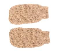 AUTSUPPL 2pcs Exfoliating Ramie Jute Bath Mitt Gloves for Body Scrub Soft Bath Glove Scrubber for Arms Legs Back Deep Cleansing Shower Spa Wash Mitts