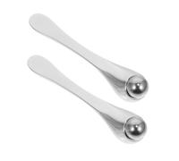 AUTSUPPL 2pcs Eye Cream Massage Roller Tool for Dark Circles and Puffiness Reduction Silver Facial Eye Massager Stick Depuffing and Skincare Routine