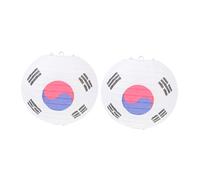 AUTSUPPL 2pcs Foldable Korean Taegukgi Lantern Lampshade Nordic Style Vietnamese Hanging Decoration for Restaurant Bbq Shop Birthday Wedding Christmas Party