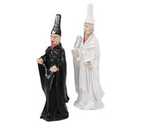 AUTSUPPL 2Pcs Gothic Resin Figures for Sand Table Therapy Unique Psychological Sand Tray Accessories for Counseling Educational Training Creative Play Mystical Black and White Mythical
