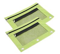 AUTSUPPL 2pcs Green File Bag Pencil Case Zipper Portable Document Organizer for Office and School Large Capacity Stationery Storage for Students and Professionals