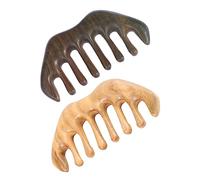 AUTSUPPL 2pcs Green Sandalwood Hair Massager Comb Scalp Relief Tool Handheld Massage Tool Acupuncture Comb for Home Random Color