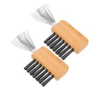 AUTSUPPL 2pcs Hair Brush Cleaning Tool Rake with Metal and Wood Construction Compact and Portable Design to Remove Hair and Dust from Curling Brushes and Ikebana Flower Frogs for Homes