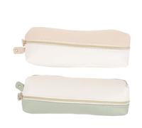 AUTSUPPL 2pcs Large Capacity Double Zipper Pencil Case Portable Stationery Organizer for School Boys Teens with Bright Color and Spacious Storage for Pens Pencils and Supplies Random Color