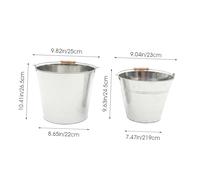 AUTSUPPL 2pcs Large Capacity Iron Buckets for Fireplace and Wood Burning Stove Multi-Purpose Storage Barrels for Ashes Charcoal Milk Oil and Water Metal Containers for Indoor Outdoor Use