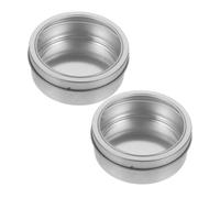 AUTSUPPL 2pcs Magnetic Spice Tins Round Metal Cans Lids Kitchen Storage for Refrigerator Organizer Magnetic Spice Jars