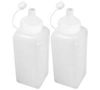AUTSUPPL 2pcs Plastic Squeeze Bottles for Kitchen Condiments with Leakproof Caps Easy Squeeze Oil Dispenser and Sauce Bottles for Ketchup Mustard Salad Dressing Vinegar